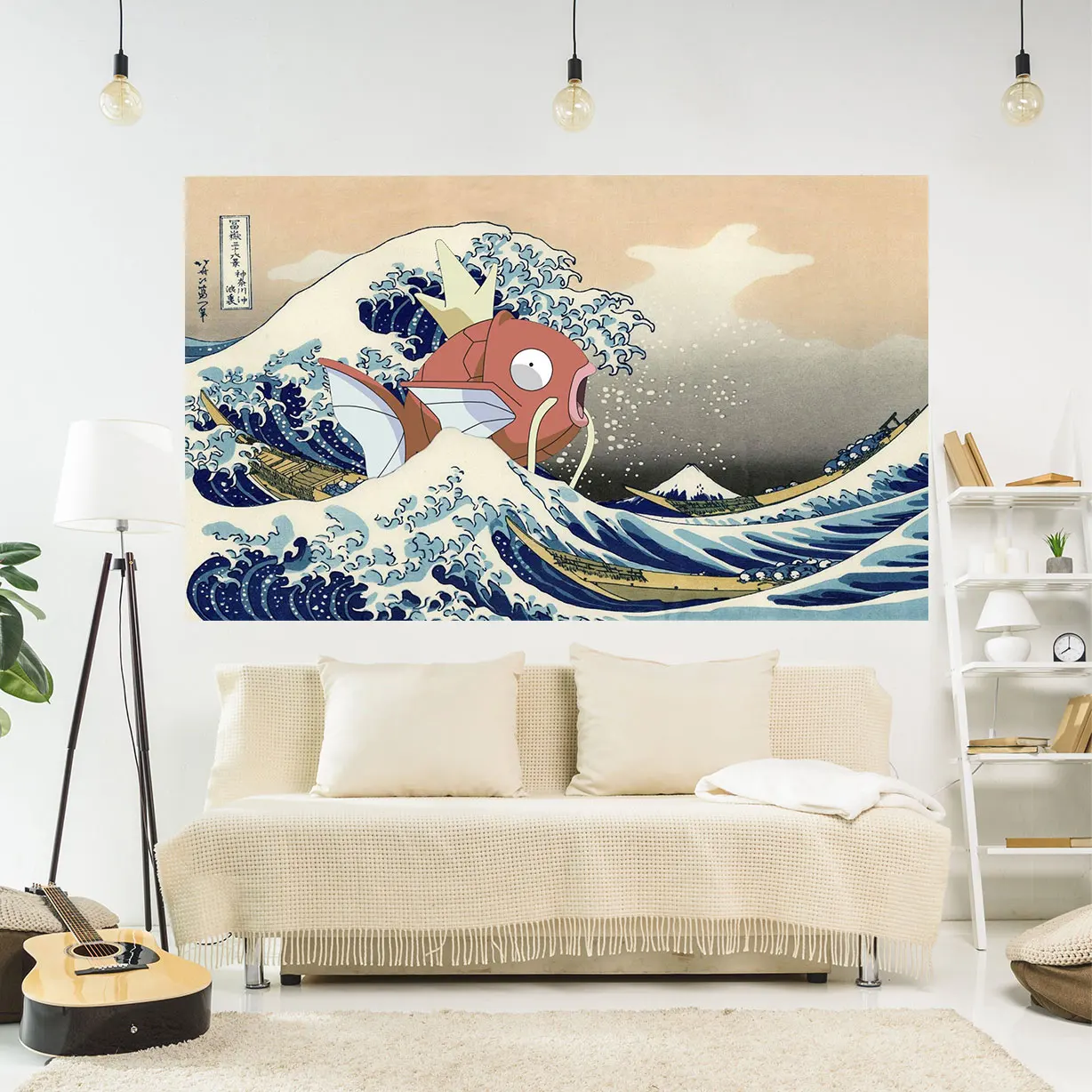 Japan Tapestry Printing Tapestries The Great Wave Off Kanagawa Wall Hanging Carpet Aesthetic Household Decorations