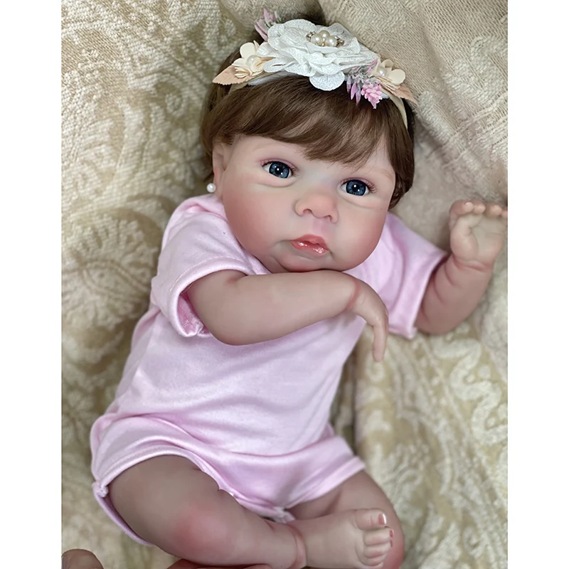 

48cm Newborn Baby Dolls Reborn Bebe Miley Cute Baby Lifelike Soft Touch 3D Painted Skin Visible Veins Handmade Dolls