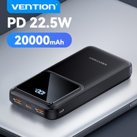 Vention 20000mAh Power Bank with PD 22.5W Fast Charging Powerbank Charger For iPhone 17 16 15 Pro Max Xiaomi Portable Battery