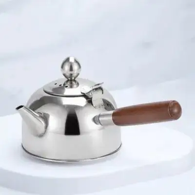 

1pc Stainless Steel Tea Kettle 500Ml Glossy Boiling Kettle For Gas Electric Stove Easy Grip Handle Built-In Filter Tea