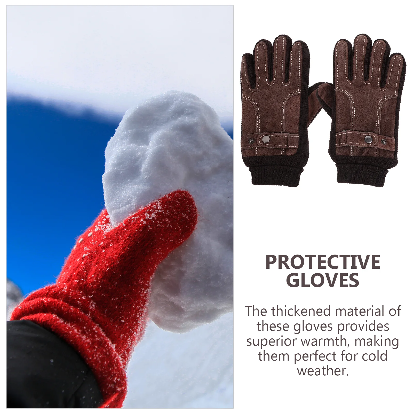 

1Pair Winter Warm Gloves Thickened Touchscreen Unisex Cycling Cold Weather Protective Thermal Gloves
