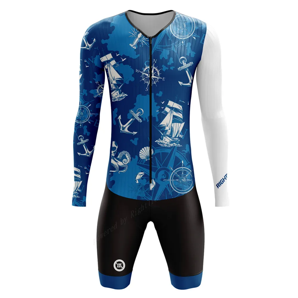 New Men\'s Long Sleeve Skating Skinsuit Roller Skates Trisuit Clothing Sportswear Speedsuit Inline Skates Racing Team Apparel