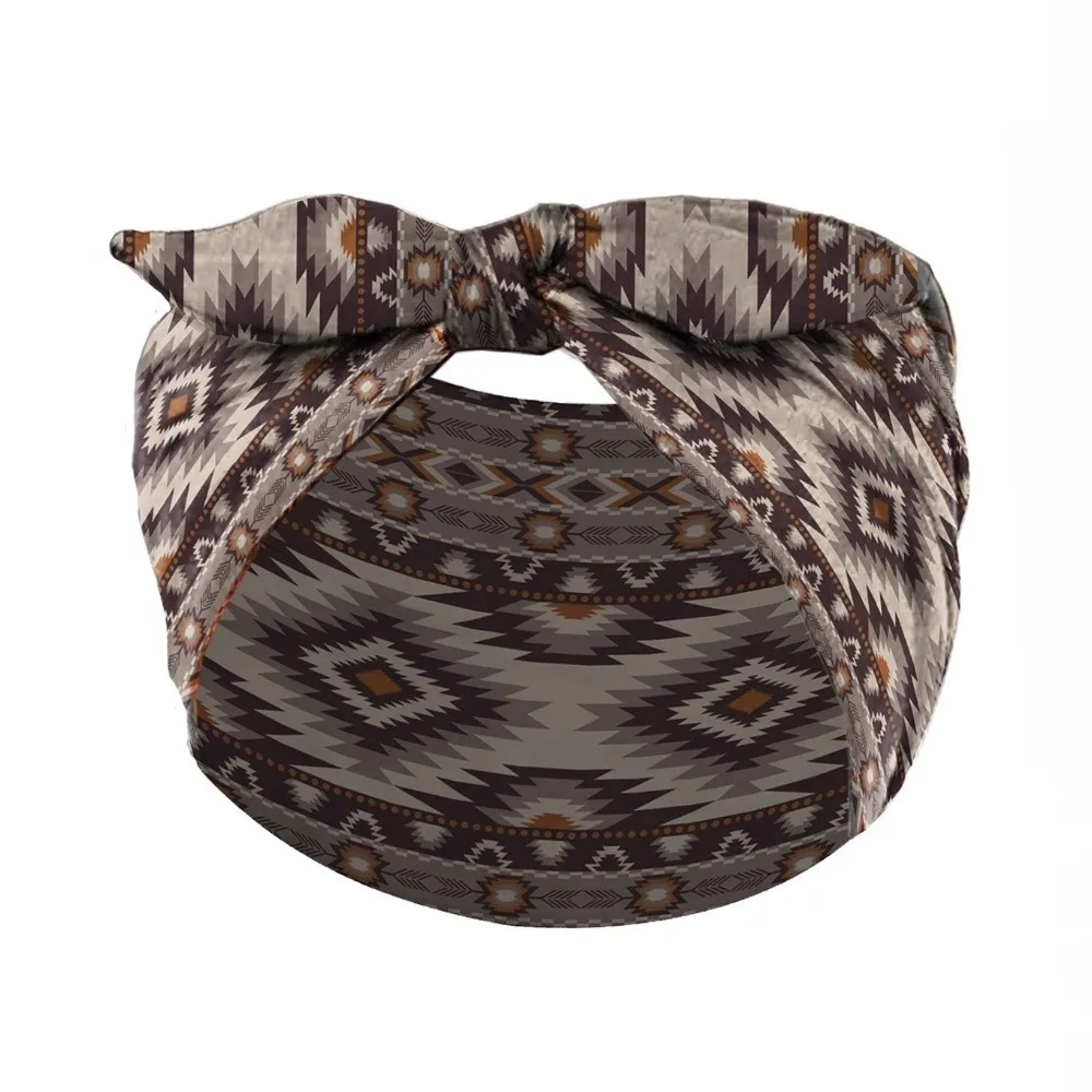 Wide Bohemian Hair Bands Elastic Vintage Knot Boho Print Headband Cotton Stretch Hair Accessories Workout Headband