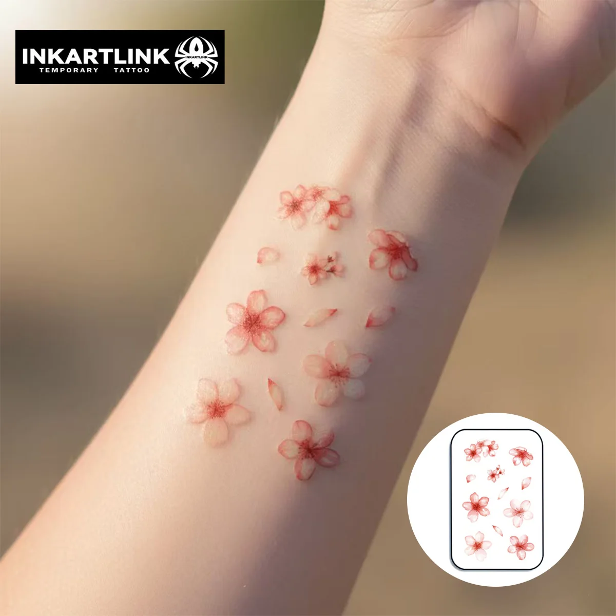 INKARTLINK Temporary Tattoo Stickers Waterproof Color Printing Art Petals Temporary Tattoo Party Supplies DIY Stickers for Men a