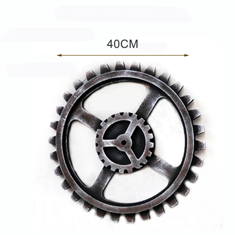 Vintage Houten Wiel Steampunk Gear Sculptuur Uitrusting Retro Ornamenten Board Bar Pub Muur Plaque Tandwiel Rustiek Omkeerbaar Hout Decoratief - afbeelding 1