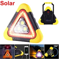 Solar Triangular Warning Light Safety Emergency Breakdown Alarm Lamp Portable USB Rechargeable Lantern Power Output Camping Lamp