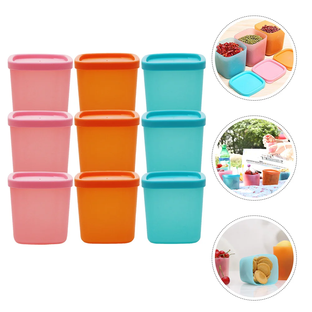 9 шт. пищевые контейнеры 230 мл герметичная коробка розовый 6 8x6 8 см кухонные принадлежности фрукты кухонные принадлежности для хранения закусок