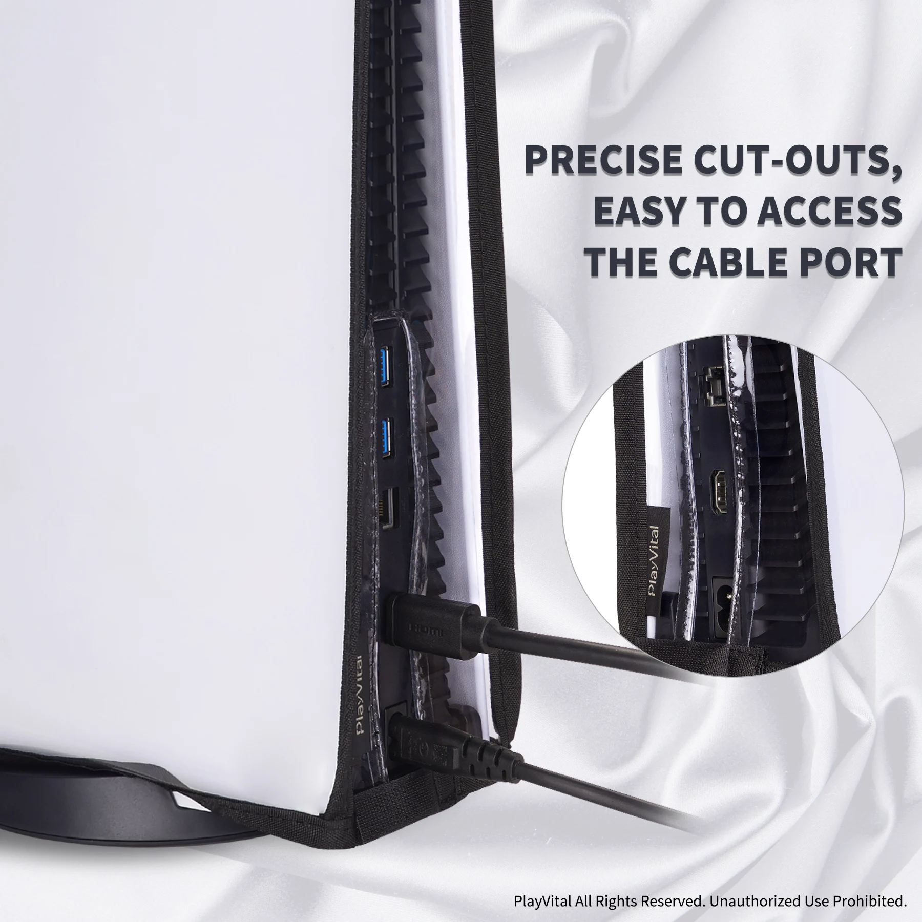 PlayVital 투명 먼지 커버, 방수 먼지 가드, 스크래치 방지 슬리브, ps5 콘솔 디지털 에디션 및 디스크 에디션