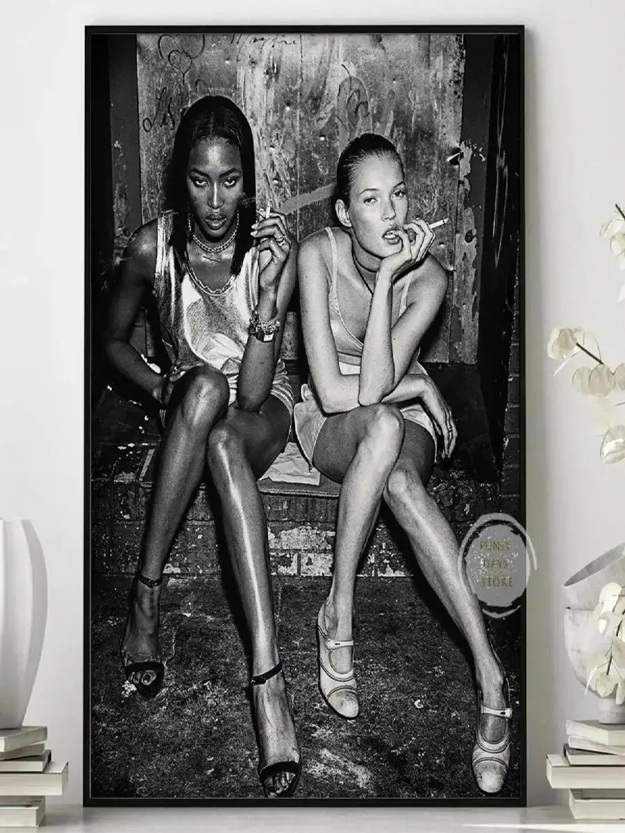 خمر كيت موس المشارك قماش طباعة جدار الفن النسوية الأزياء ديكور