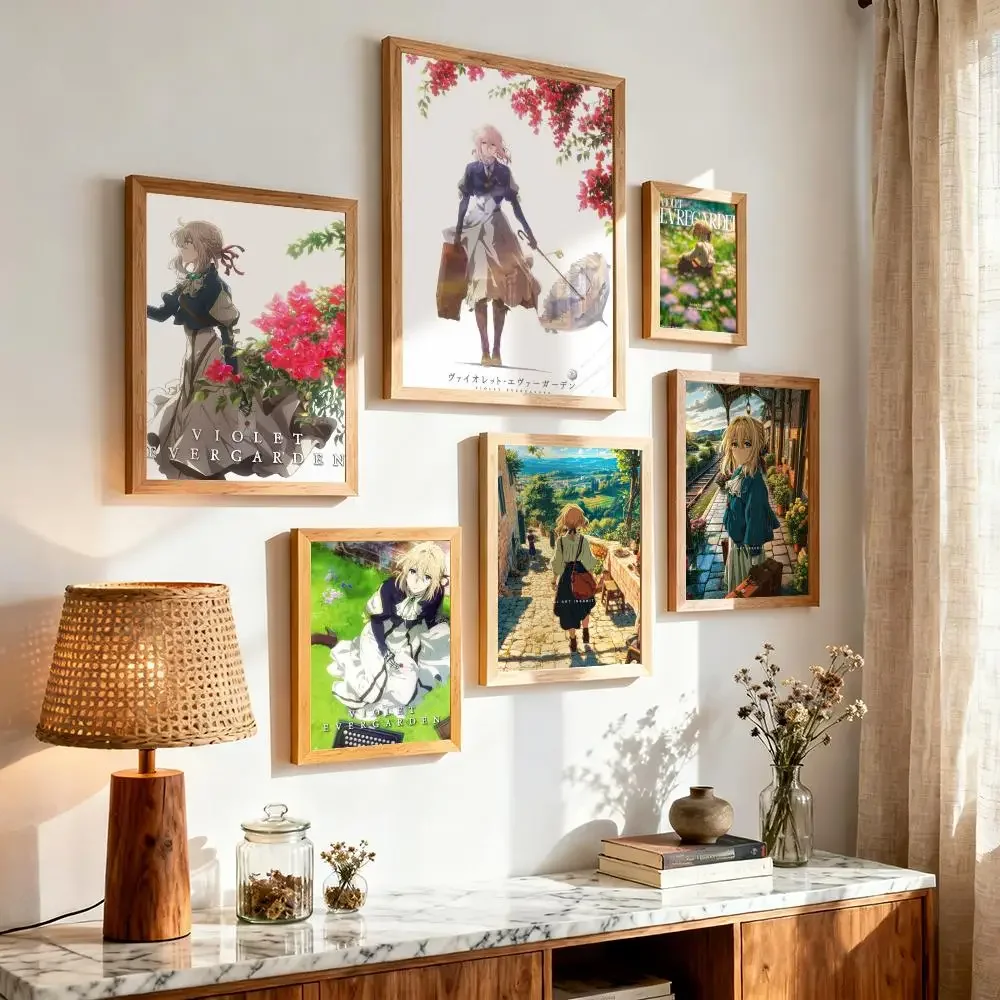 Lovely Anime V-Violet Evergarden Poster Japandi Wall Art Canvas Print Minimalist Japanese Style Bedroom Decor