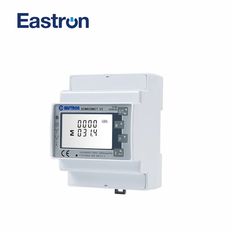 Imagem -02 - Medidor Trifásico da Energia do Trilho do Ruído de Quatro Fios Rs485 Modbus Rtu e Saída do Pulso Sdm630mct v2 Não Mid 1a 5a ct Conectado