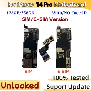 Bilashmart 100% Tested Authentic iPhone 14 Pro Motherboard Unlocked With/No Face ID Clean iCloud logic board IOS Update mainboard