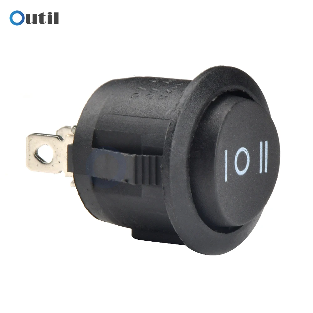 Saklar Rocker Bulat ON/OFF 250V 6A MINI Toggle Switch 3 Pin 20MM SPST Push Button Switch untuk Mobil RV Perahu