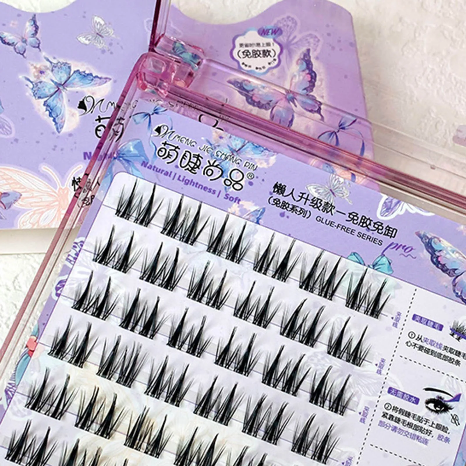 Lijmvrije Diy Lash Extensie Zelfklevende Wimpers Clusters Zonnebloem Doe-Het-Zelf Anime Ogen Wimpers Extensie Vergrote Ogen Make-Up