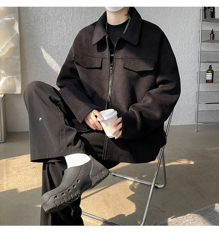 

Пальто из шерстяной смеси, зимнее, винтажное, мужское, с утяжкой на талии, приталенное, с эффектом уменьшения объема в области поясницы