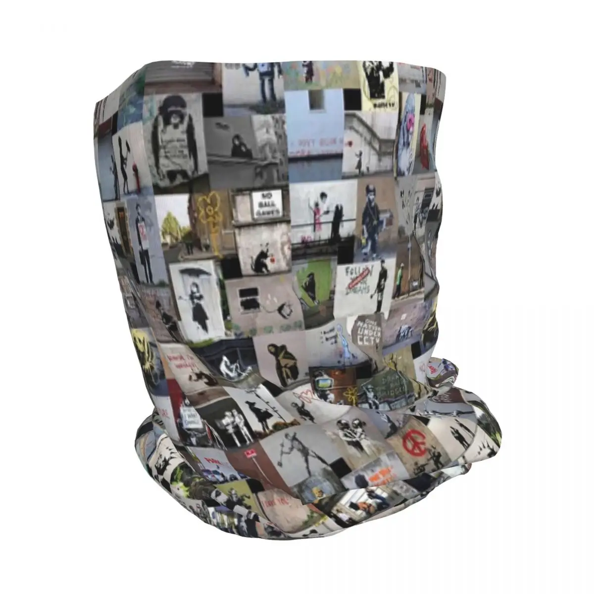 Banksy Bandana Neck Gaiter Wrap Scarf Multi-use Headband Beanies Hat for Men Women Adult Washable