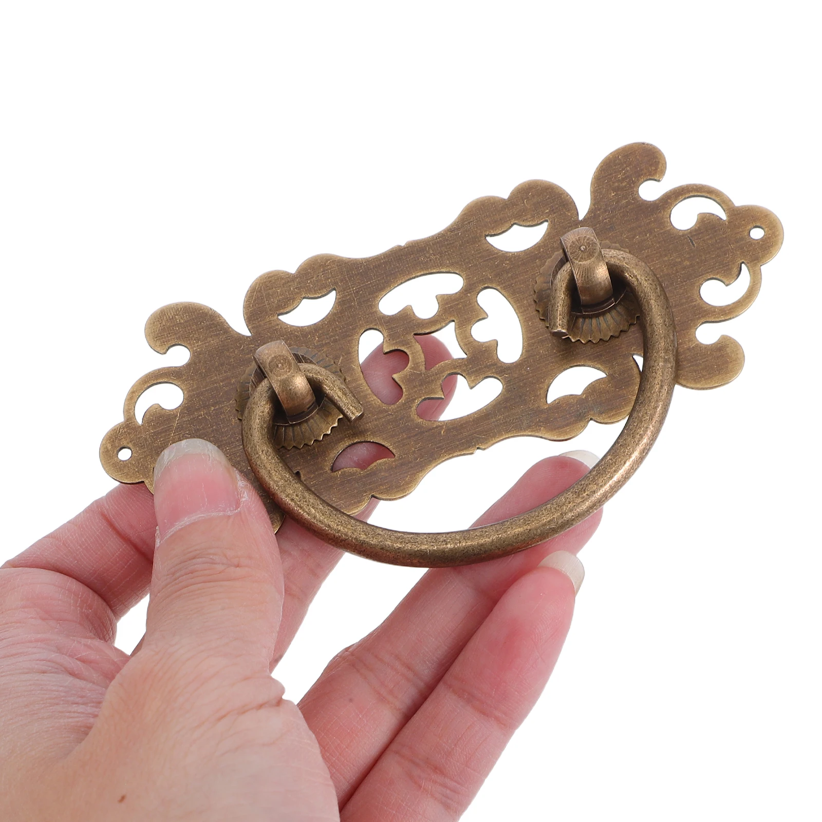 

2 Pcs Retro Furniture Handles Barn Door Pull Drawer Hardware Brass Gate Knob Knobs