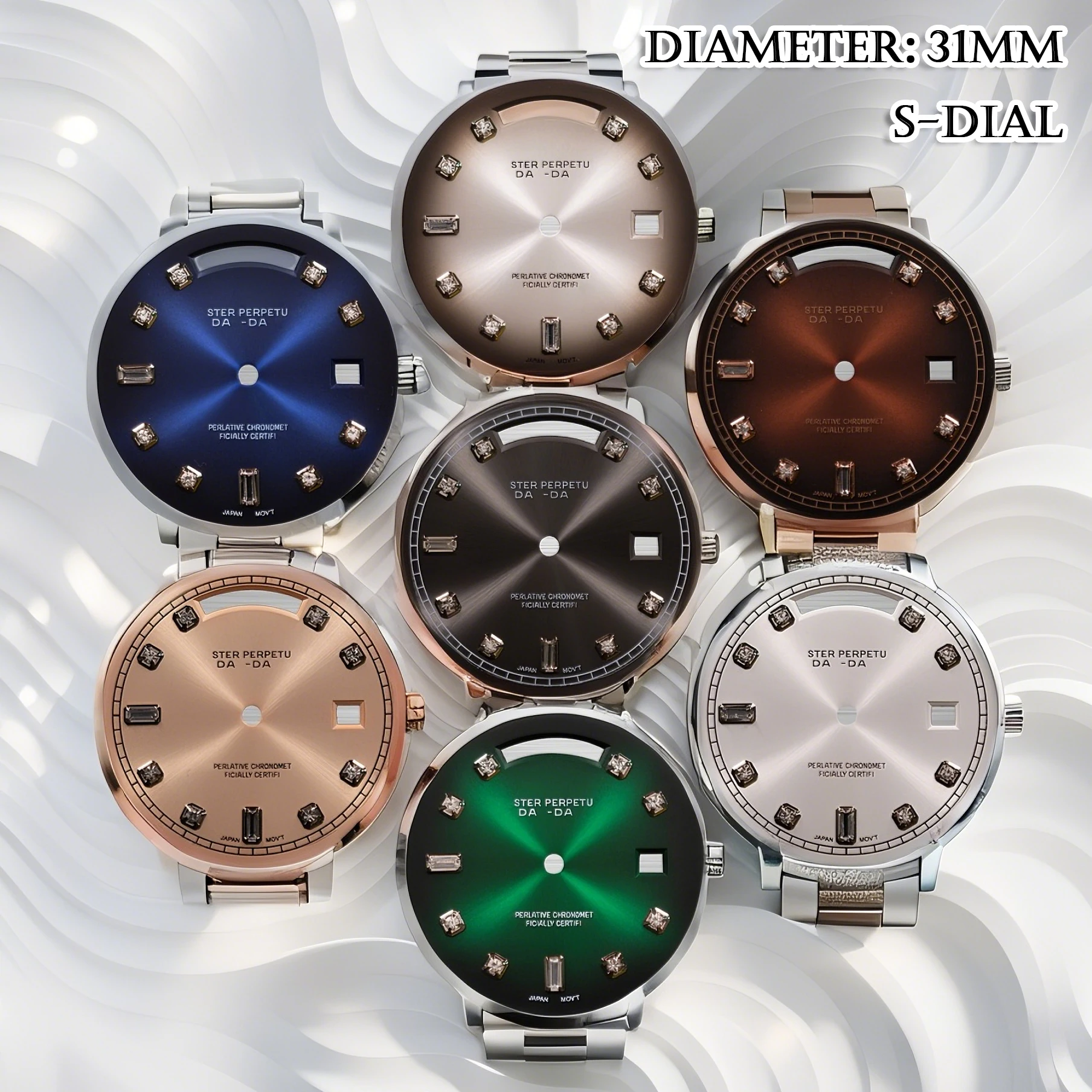 Men's 8285 Automatic Watch - 31mm Hollow-Out Crystal Bar Diamond Design (No Night Light) | Watch Modification Accessories