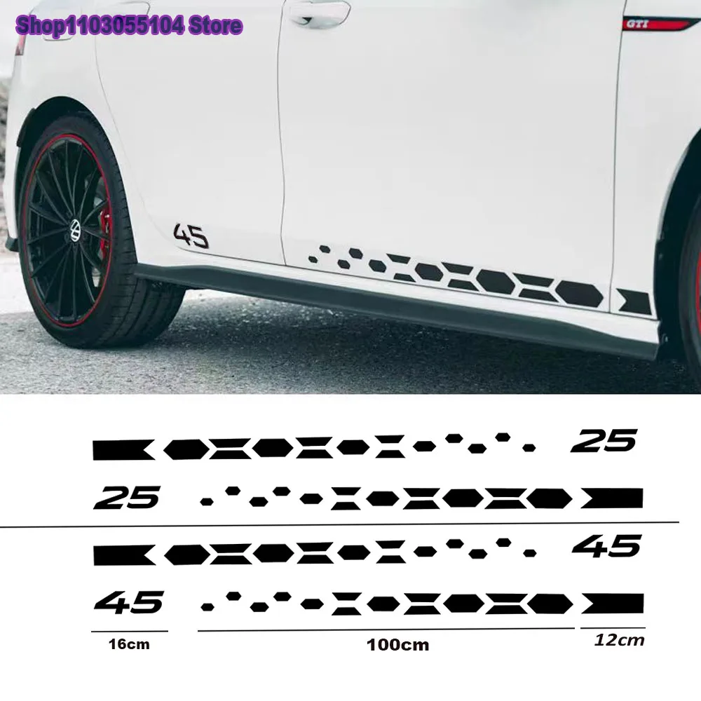 

2pcs KK Car side body sticker For VW Volkswagen mk6 mk8 polo 6 golf 8 GTI Clubsport 45 Edition 25 35 40 Auto Accessories