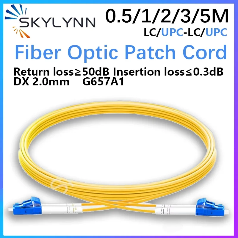 OEM 10pcs, Skylynn High Quality LC/UPC-LC/UPC Single Mode G657A1 Duplex 2.0mm LSZH Jacket Patch Cord 0.5m 1m 2m 3m 5m