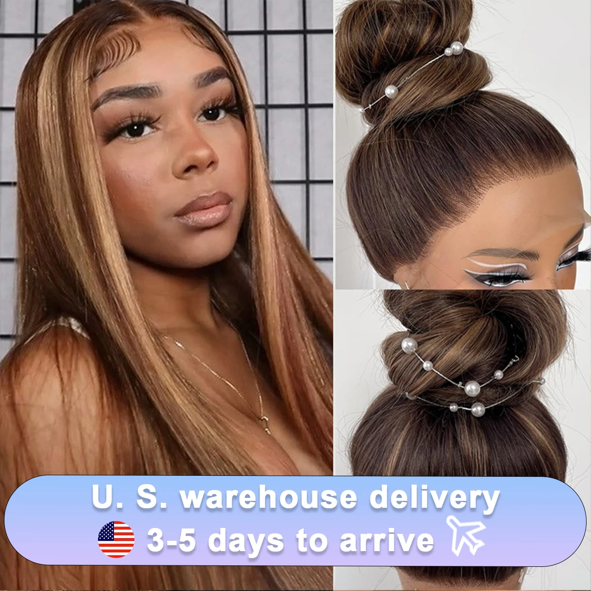 Highlight Wig Human Hair Honey Blonde Colored Straight 28 32 Inch Lace Front Human Hair Wigs 4/27 Ombre 360 Full Lace Frontal Wi