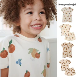 24 Summer KS Girls Boys T-shirt Shorts Lemon Animals Print Baby Romper Clothes Suit Short Sleeve Tops Child Casual Outfit Sets