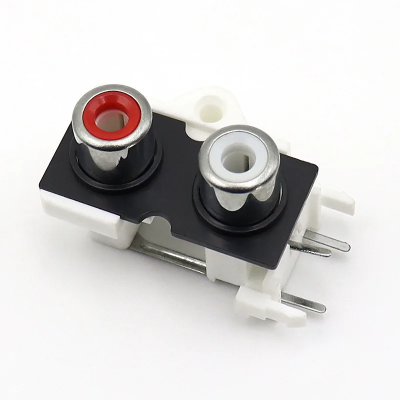

RCA socket series AV2 holes same core socket 3-pin welding audio video lotus seat black and white