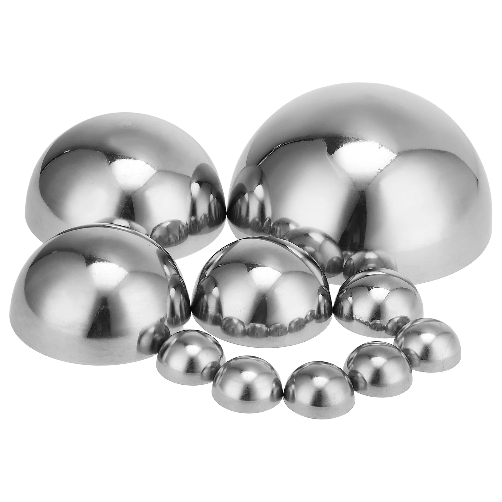 

10Pcs 38Mm 51Mm 80Mm 100Mm 160Mm Polished Stainless Steel Decorative Balls Half Globe Reflective Spheres Garden Outdoor Home