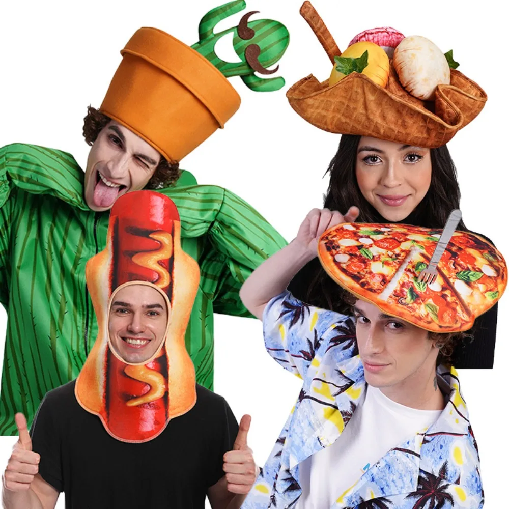 Sombrero de felpa Unisex, accesorios de tocado, comida de plantas, juguetes de Cosplay, accesorios de rendimiento de escenario, varios estilos disponibles, sombrero de pareja