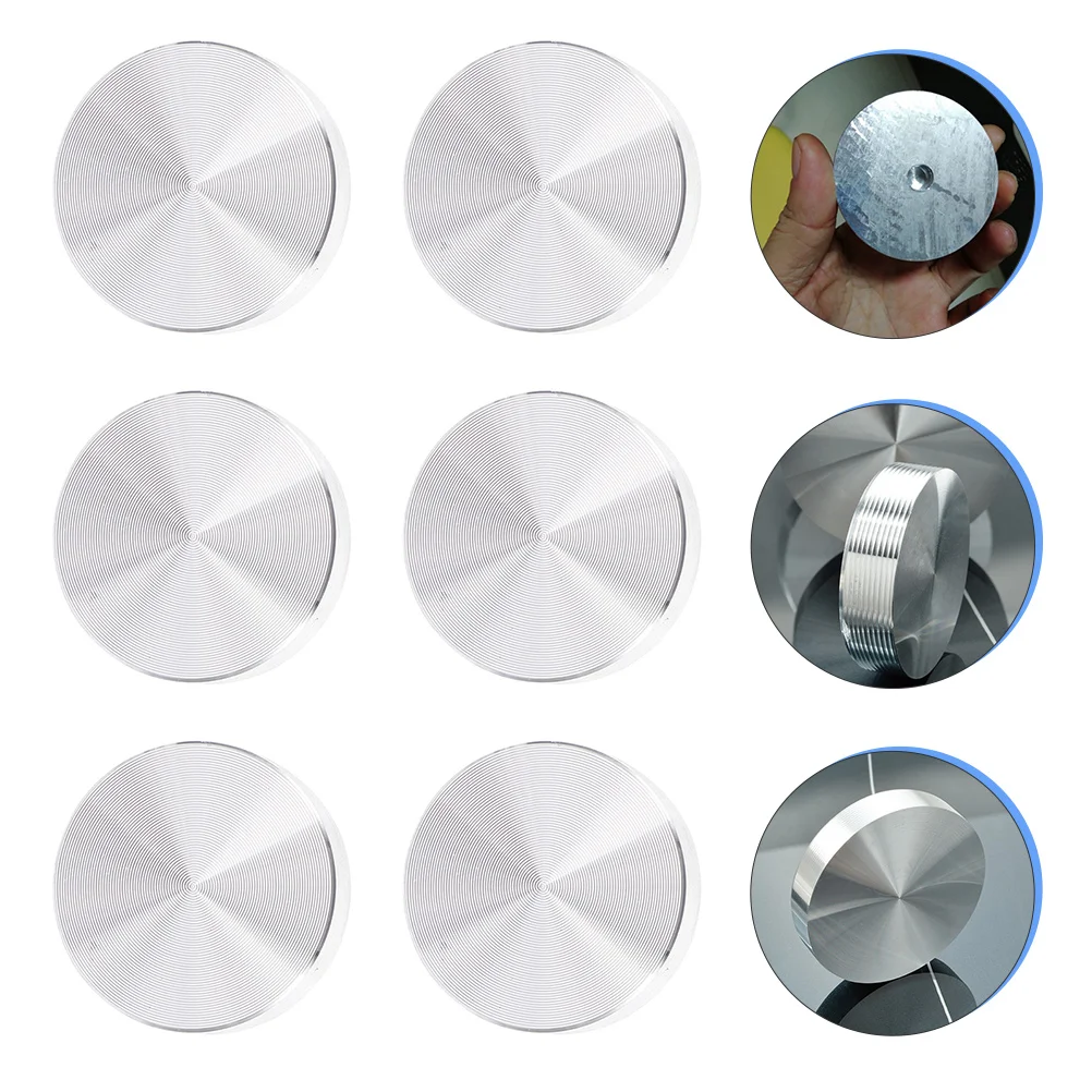 6 шт., круглые алюминиевые наклейки для ногтей