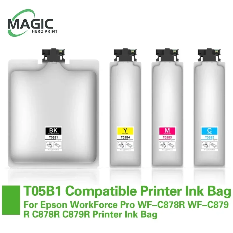 T05B1 T05B2 T05B3 T05B4 Ink Cartridge With Pigment Ink For Epson WorkForce Pro WF-C878R WF-C879R C878R C879R Printer Ink Bag