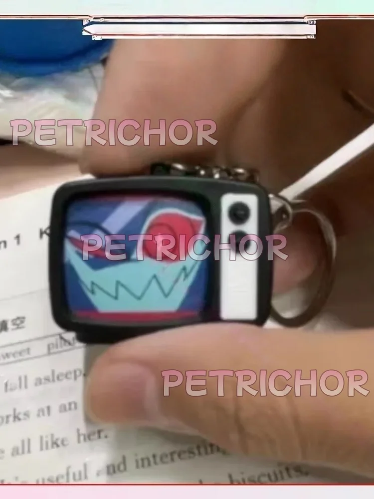 New Hazbin Hotel Vox Creative Peripherals Backpack Charms Light-Up Sound-Activated Mini Tv Keychains Pendants Decorations Gift