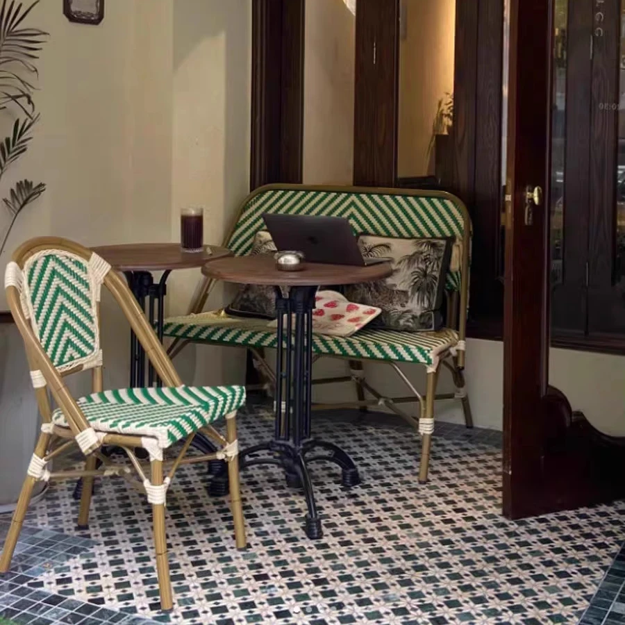 

/плетеный стул из ротанга, уличная садовая мебель, водонепроницаемый и солнцезащитный, штабелируемый, балконный, патио, стол и набор стульев