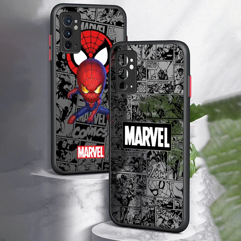 Marvel Avengers Spiderman For OnePlus 11R 11 10T 10 10R 9RT 9T 9 8T 7T 6T 6 5T Pro TPU Frosted Translucent Phone Case