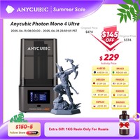 PRESALE ANYCUBIC Photon Mono 4 Ultra UV Resin 3D Printer UV Resin Printers 7inch 10K LCD screen 3D Printing 236mmx231mmx430mm