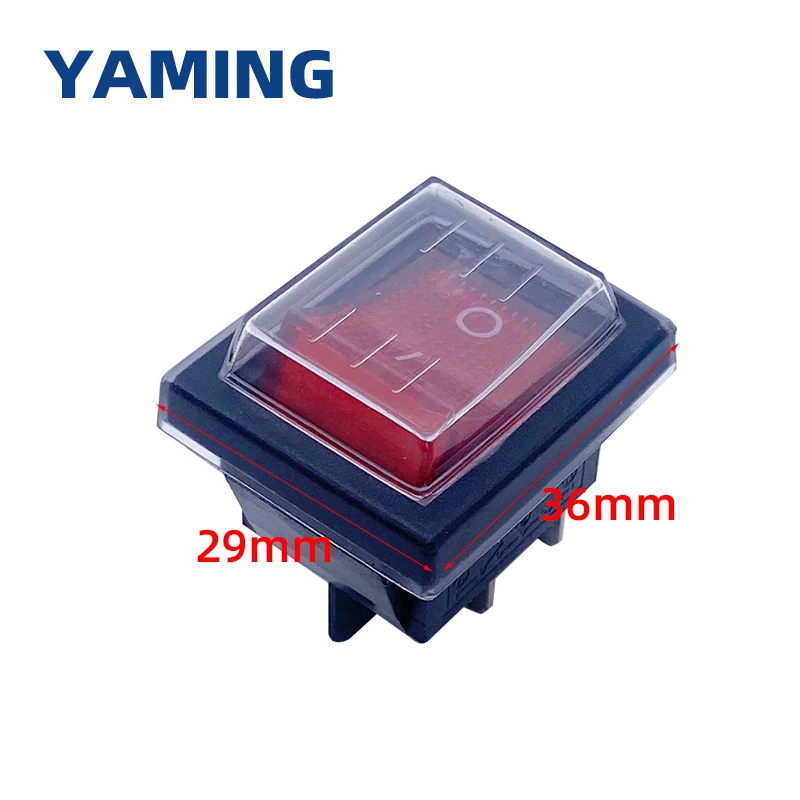 220V 16A ON/OFF Red Spare Waterproof Rocker Switch For Industrial Vacuum Suction Machines Push Button Switches