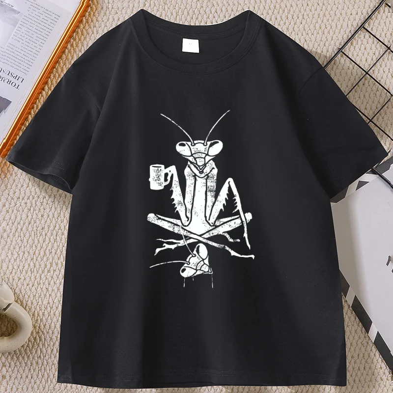 Funny Coffee Praying Mantis Unisex T-Shirt