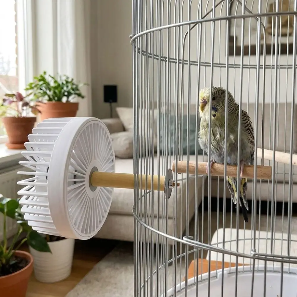 

USB Powered Bird Cage Cooling Fan Low Noise Cage-mounted Pet Cage Circulation Fan Adjustable Wind Speed Safety Grille