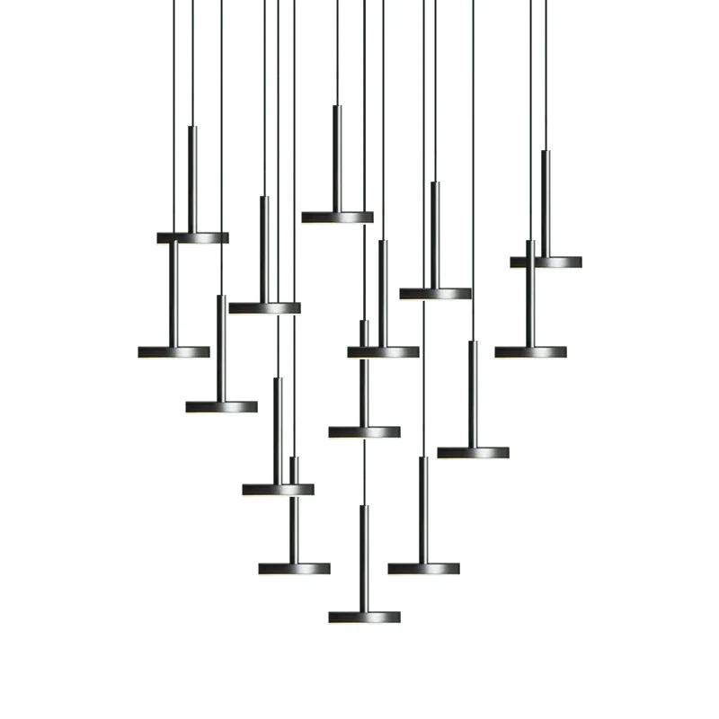 Imagem -06 - Modern Minimalista Stairway Chandelier Villa Duplex Luzes Pingente Loft Oco Escada Droplight Linha Longa Luminária Led