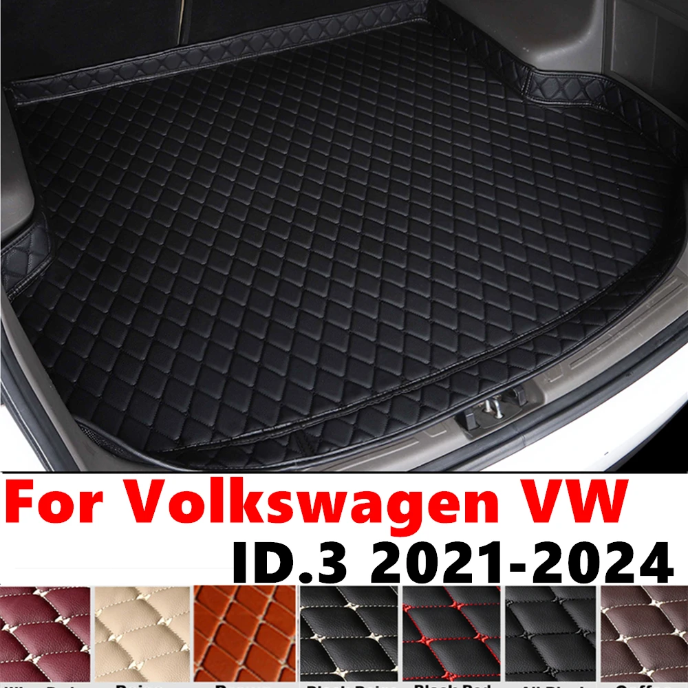 High Side Car trunk mat for Volkswagen VW ID.3 2024 2023 2022 2021 XPE Rear Cargo Protect Cover Liner Tail Boot Tray luggage Pad