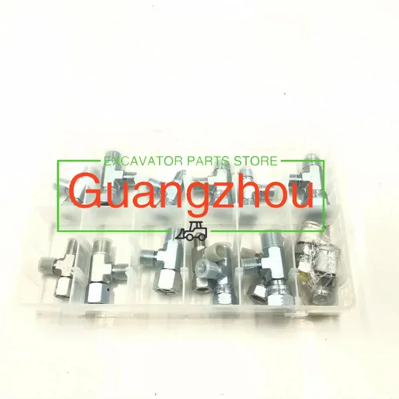

15PCS New Backhoe Loader Tractors Excavators Hydraulic Meter Hose Adapter Tee Set Komatsu Kobelco Sany Sunward Tool Parts
