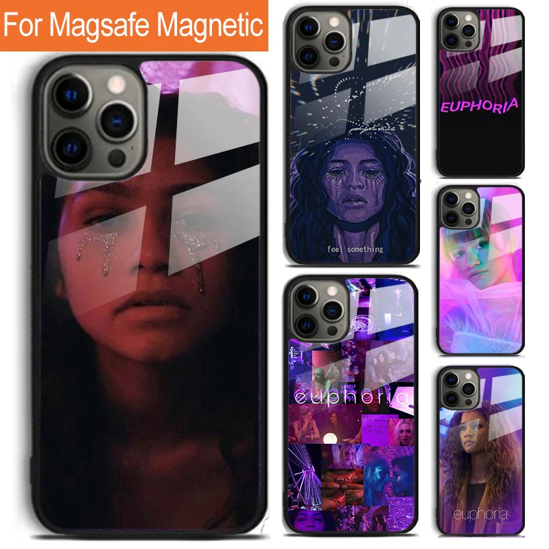 Euphoria Zendaya Phone Case For iPhone 16 15 14 13 12 11 Pro Max Plus Magsafe Magnetic Wireless Charging Cover