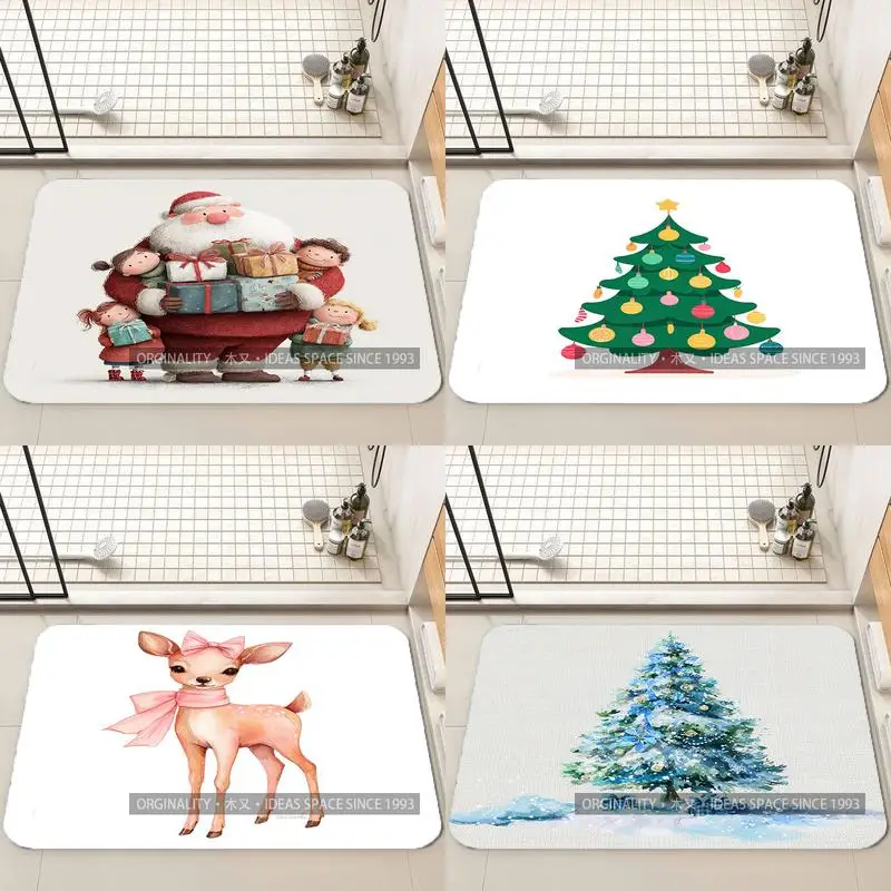 

Розовый цифровой коврик Санта-Клауса, украшение для гостиной, домашний диван, нескользящий ковер, кабинет, спальня, татами, детский мягкий напольный коврик