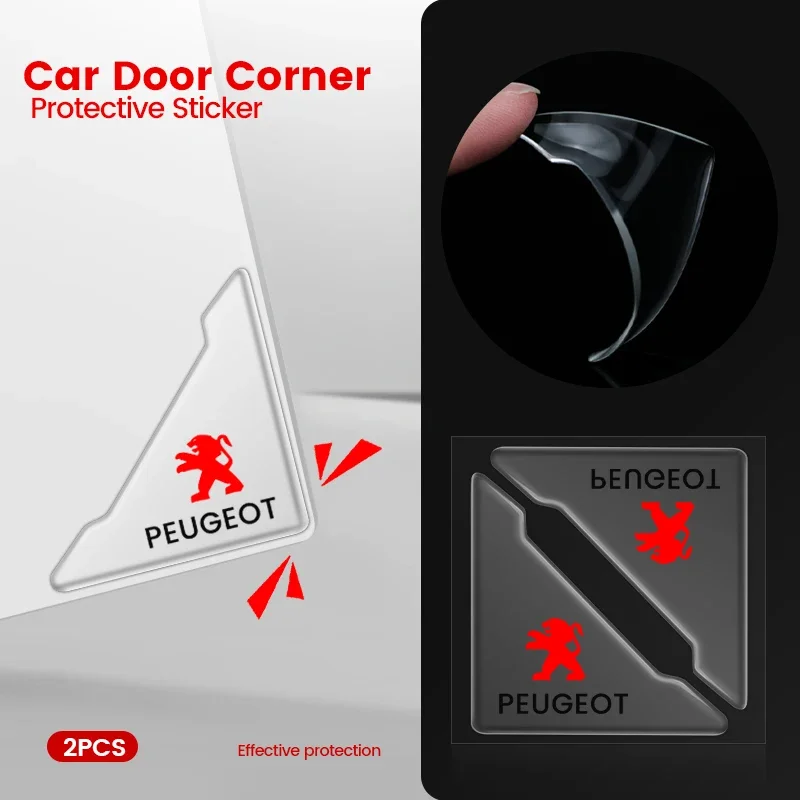 

2Pcs Car Door Corner Collision Anti-scratch Protector For Peugeot 206 307 308 3008 207 208 407 508 2008 5008 107 106 205 4008