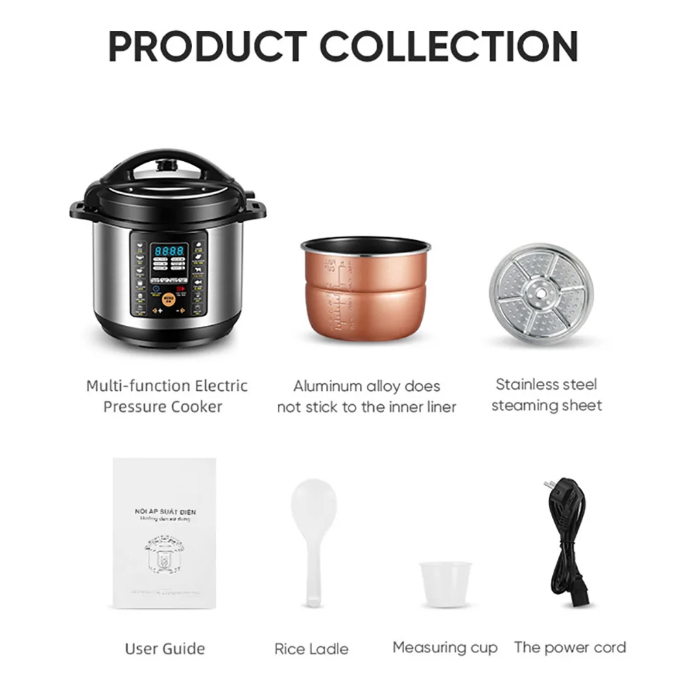 XEOLEO 6L Multifunction Electric Pressure cooker suitable 5 people use Household High pressure pot Rice cooker