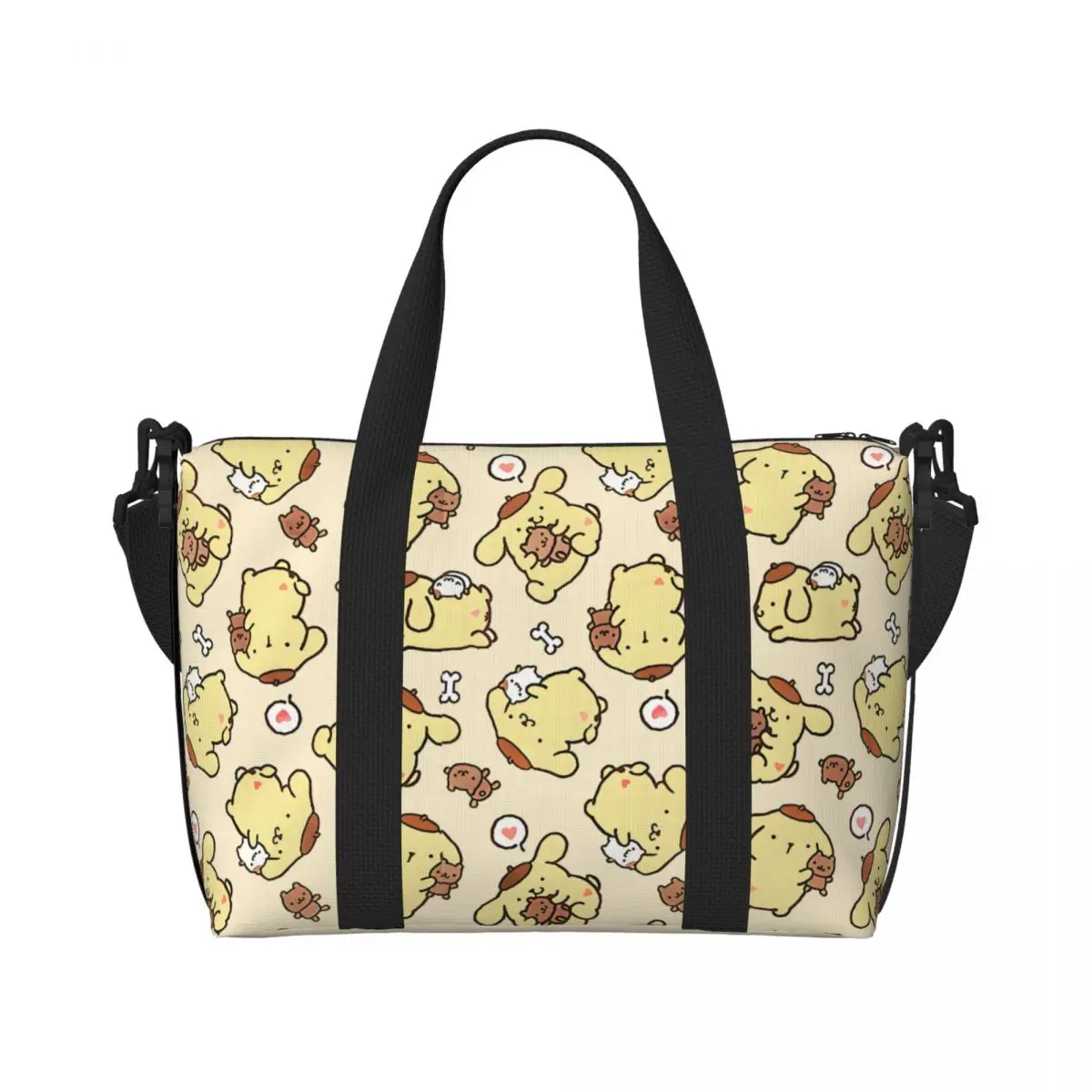 

Изготовленная на заказ большая сумка с помпонами для женщин, большая вместительная собака, аниме, тренажерный зал, пляжные дорожные сумки