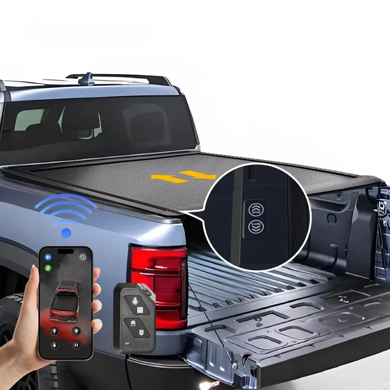 

2025 Byd Shark Premium Pick up Truck Electric Power Retractable Roller Lid Shutter Bed Cover Byd 6 Tonneau