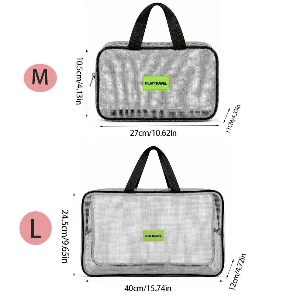 Mesh Washbag for Bathing, Traveling, and Packing, Large Capacity Handheld Openwork Shower Bag, Portable Travel Organizing Bag