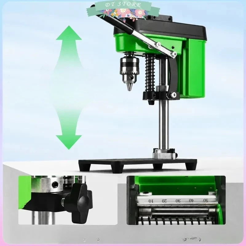 Mini Benchtop Drill Press 775 Motor Work Light Woodworking Jewelry Crafts Bench Drilling Machine