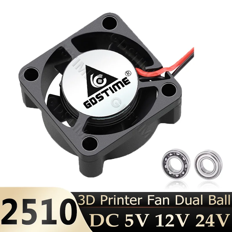 

Gdstime 2510 Вентилятор радиатора DC 24 В 12 В Кулер процессора 5 В 2-контактный охлаждающий вентилятор Шарик Мини-кулер 25 мм Вентилятор 3D-принтера 25x25x10 мм Масляный мини-вентилятор
